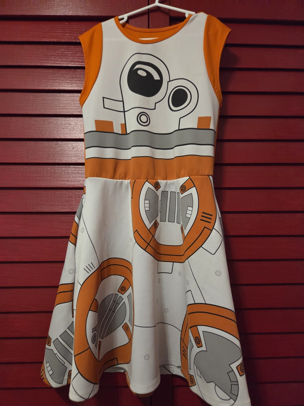 Star Wars Orange and White  Fit-and-Flare Dress